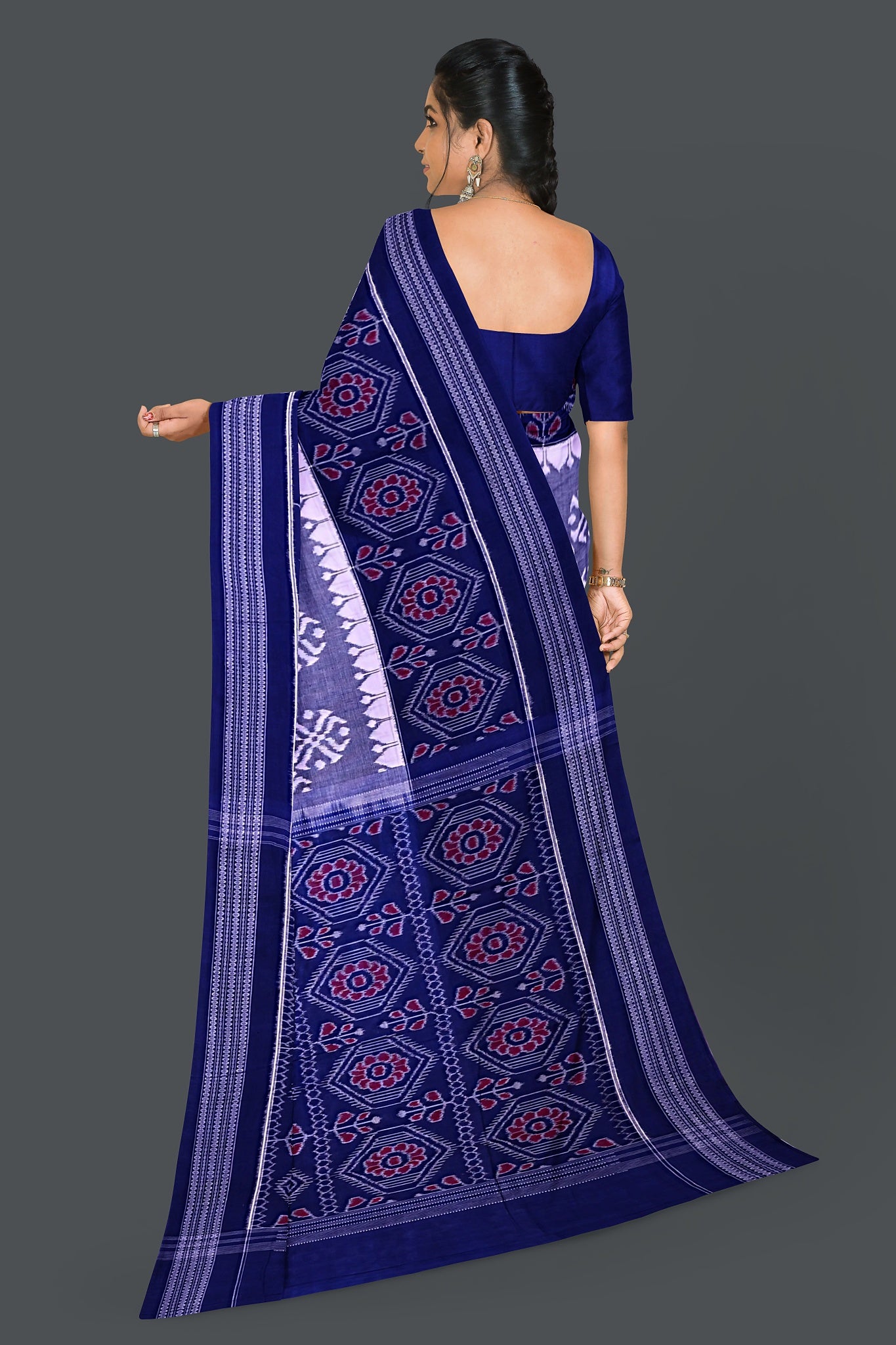Light Steel Blue Body Bandha Saree(With Out Blouse)