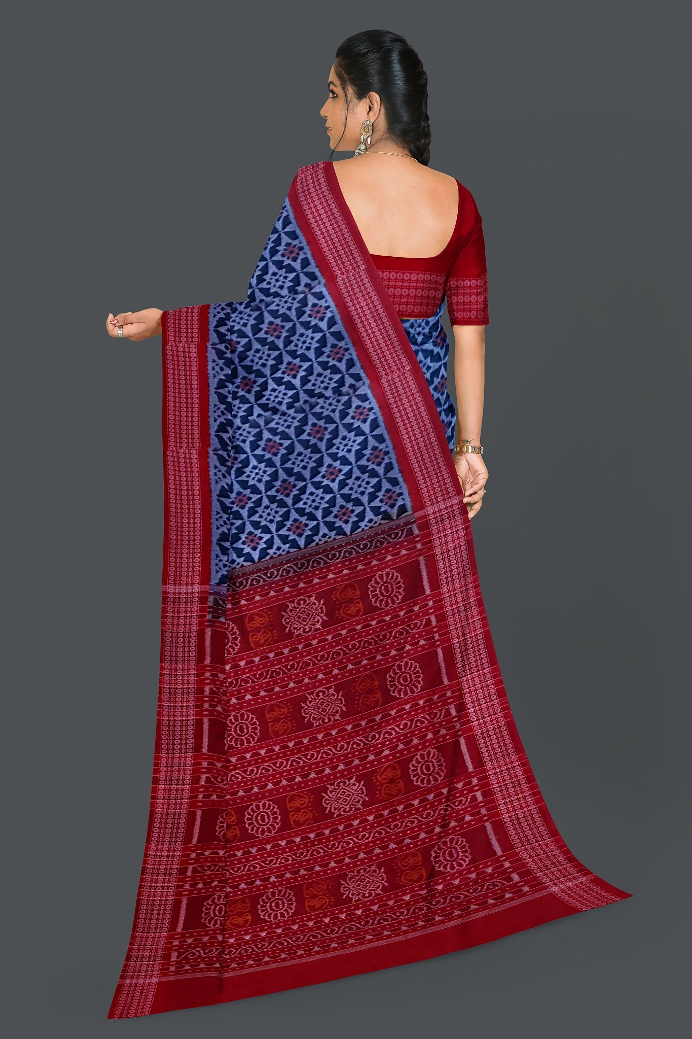 Blue Paper Bandha Saree