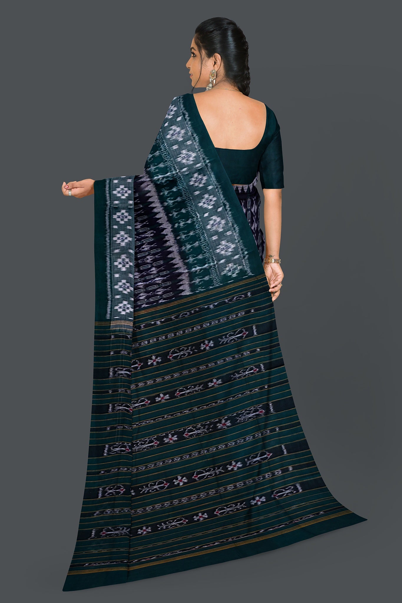 Dark Blue Teracota Bandha Saree