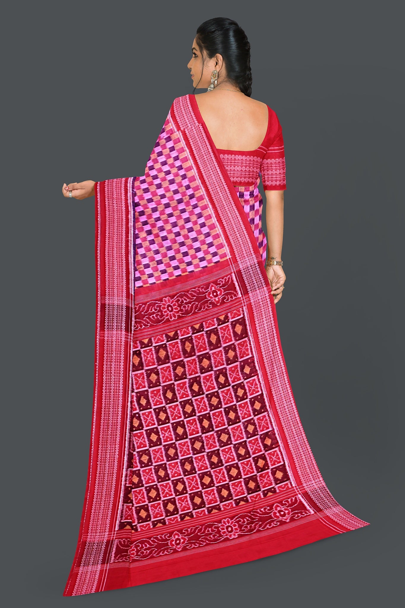 Blue, Magenta Teracota Bandha Saree