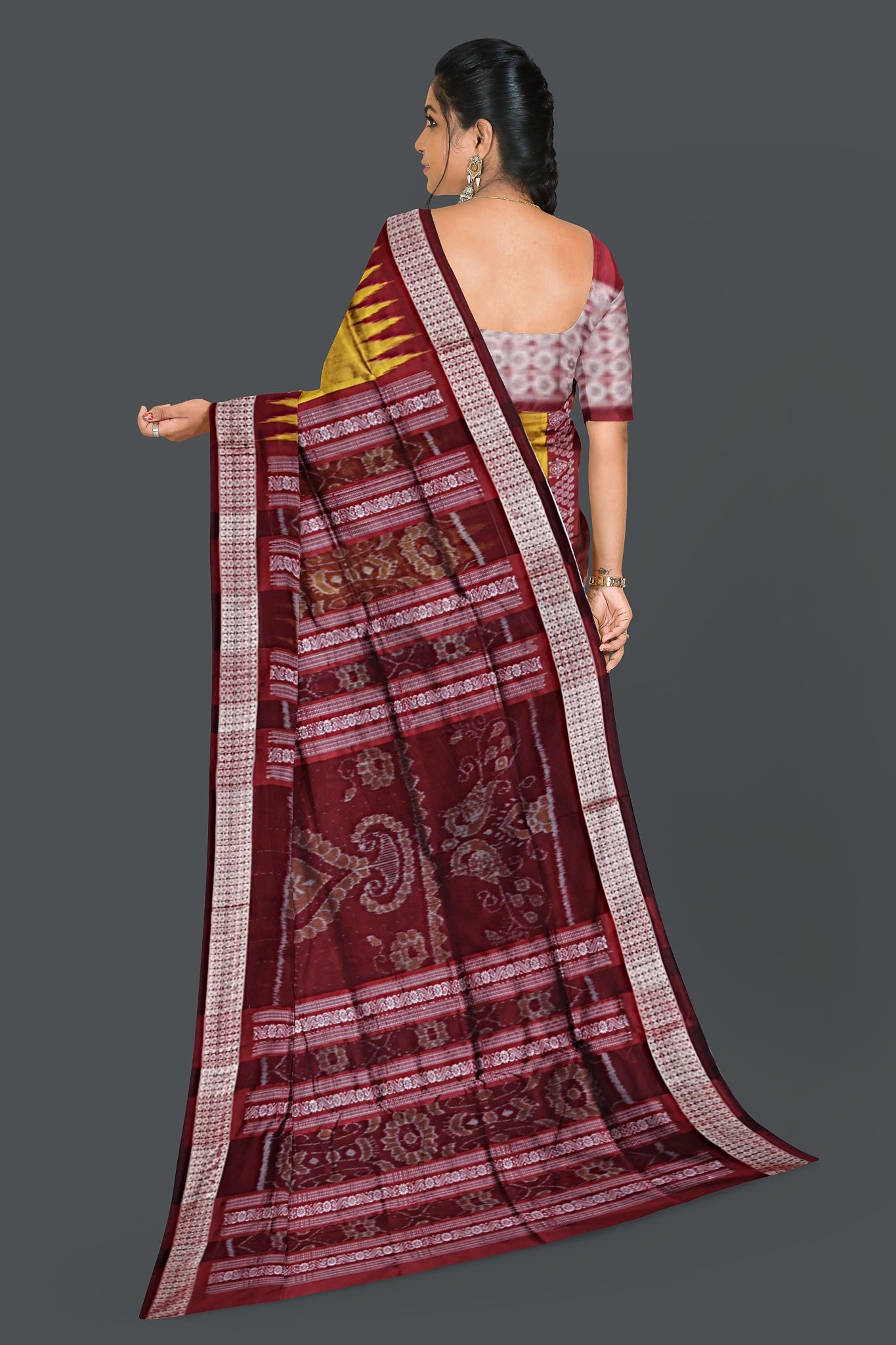 Golden Bomkai Body Bandha Saree