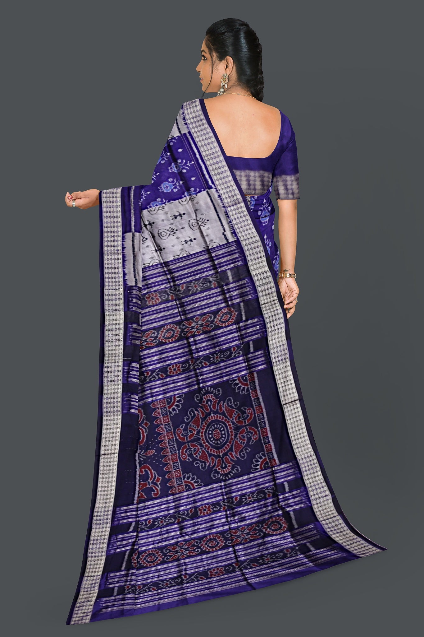 Voilet Blue Teracota Bandha Saree