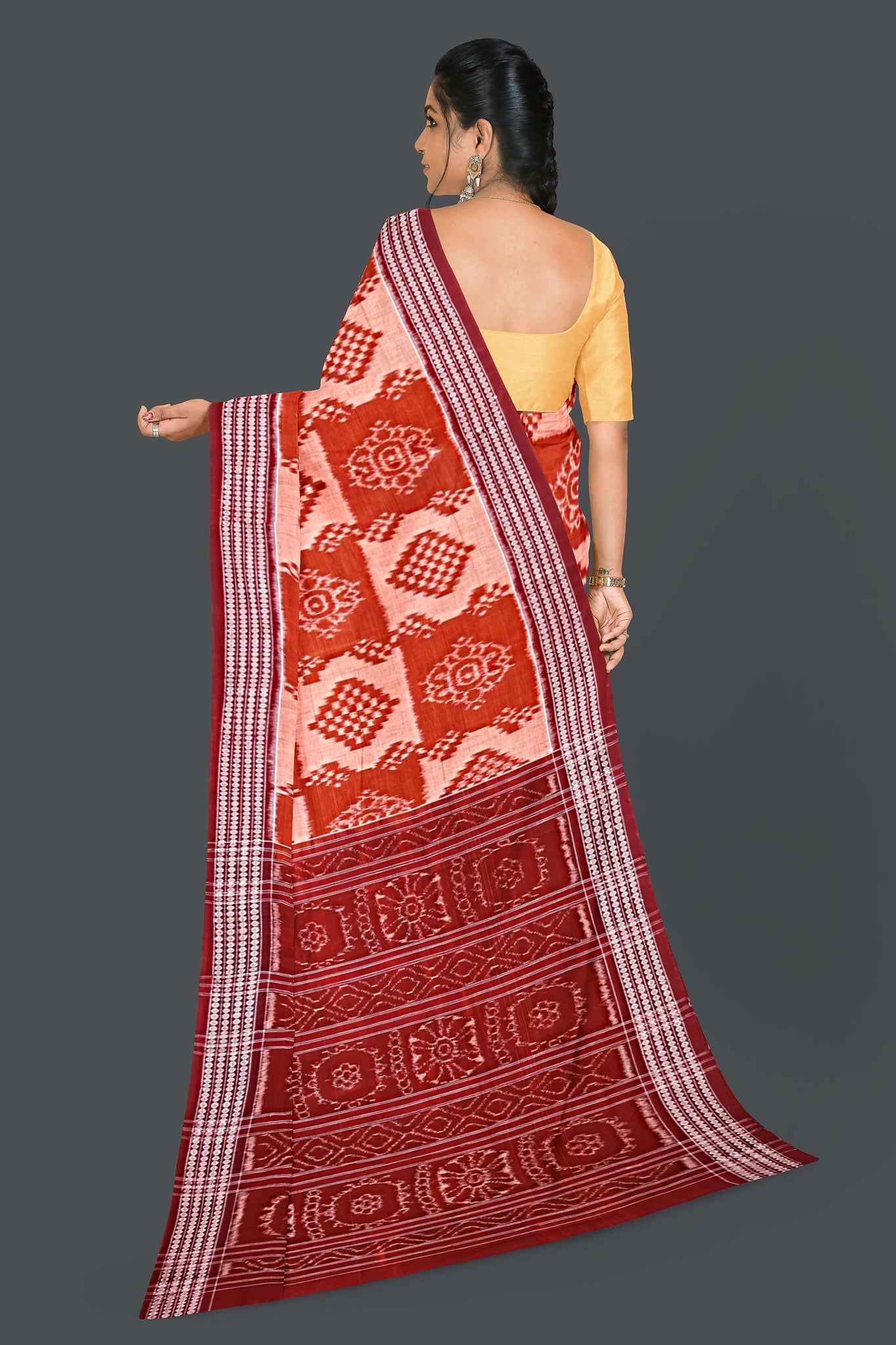Brown Body Bandha Saree(With Out Blouse)