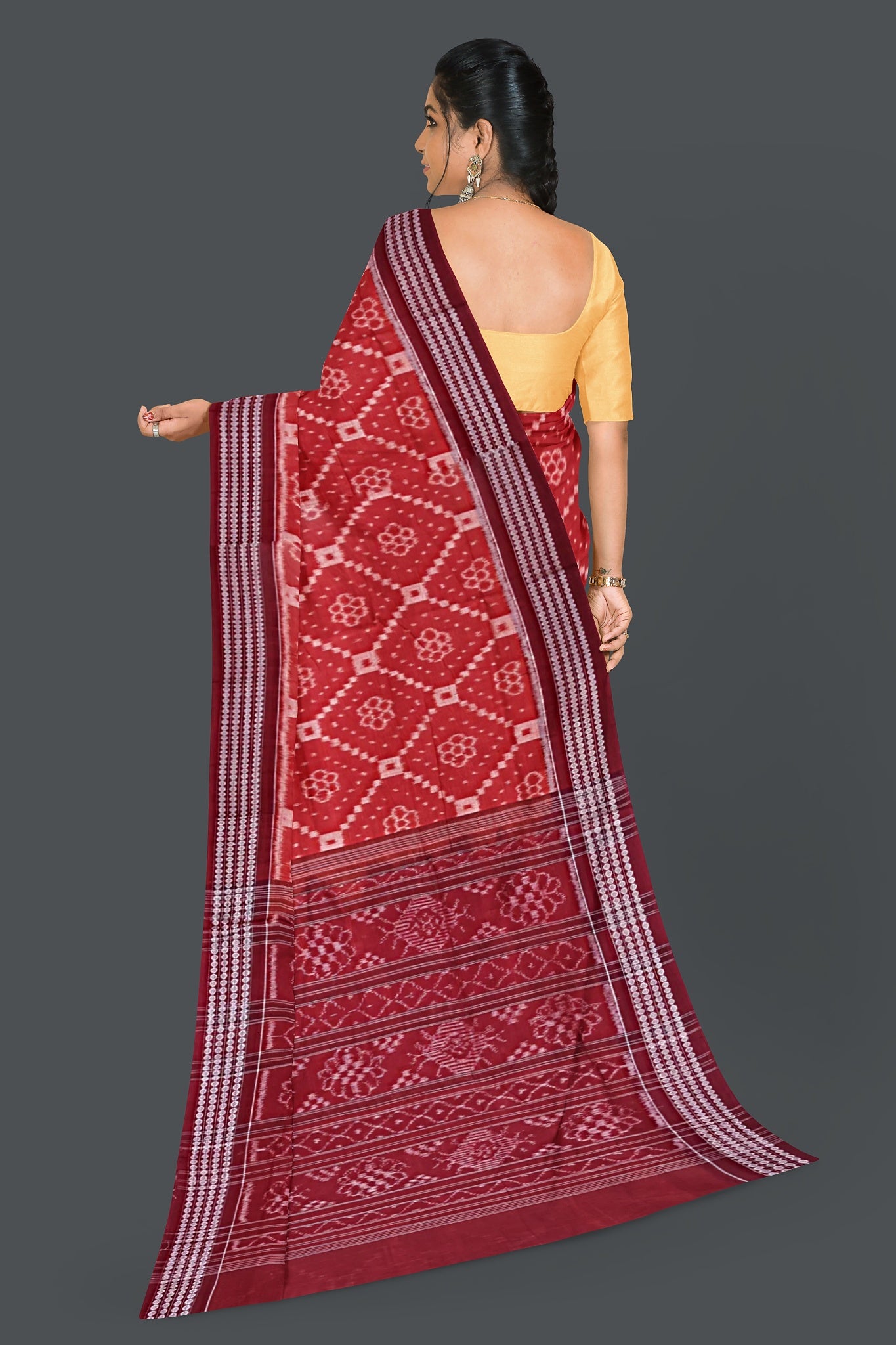 Rust Body Bandha Saree(With Out Blouse)
