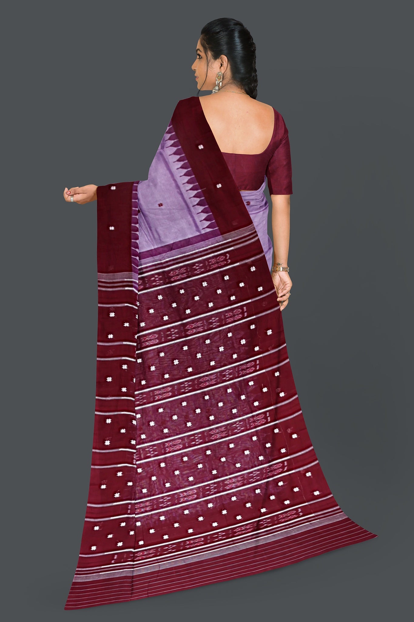 Light Violet Pata Bapta Saree