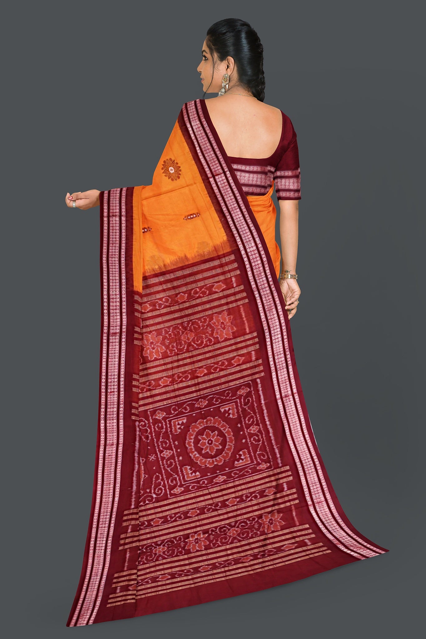 Golden Yellow Bomkai Saree