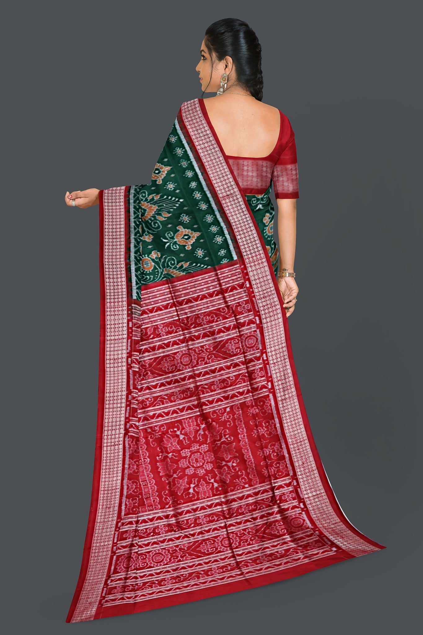 Forest Green Traditional Body Bandha Saree
