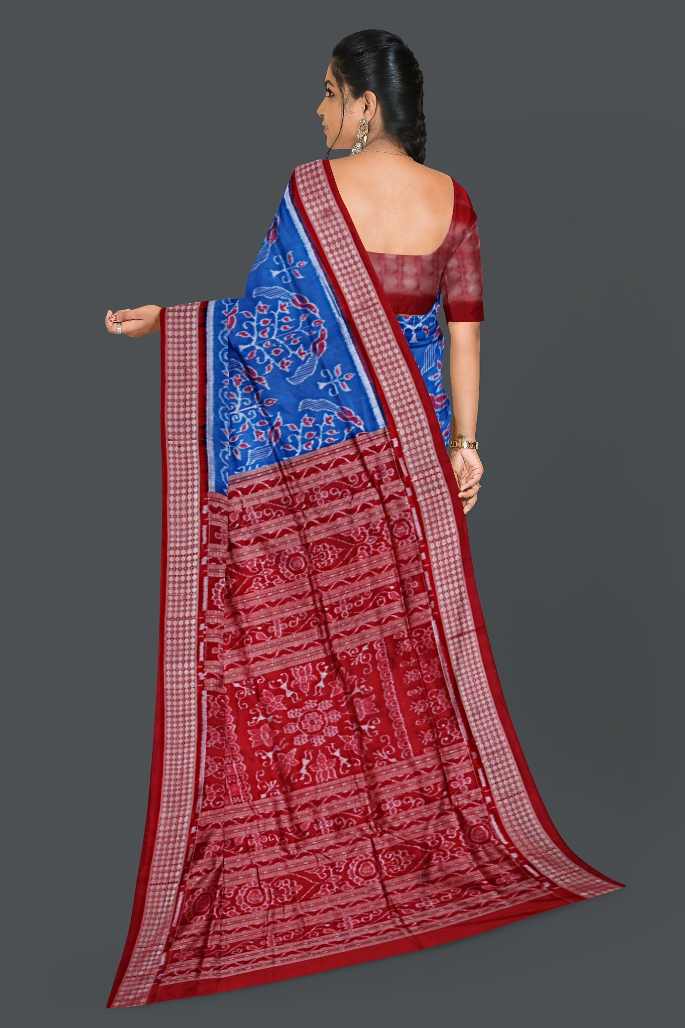 Happy Blue Traditional Body Bandha Saree