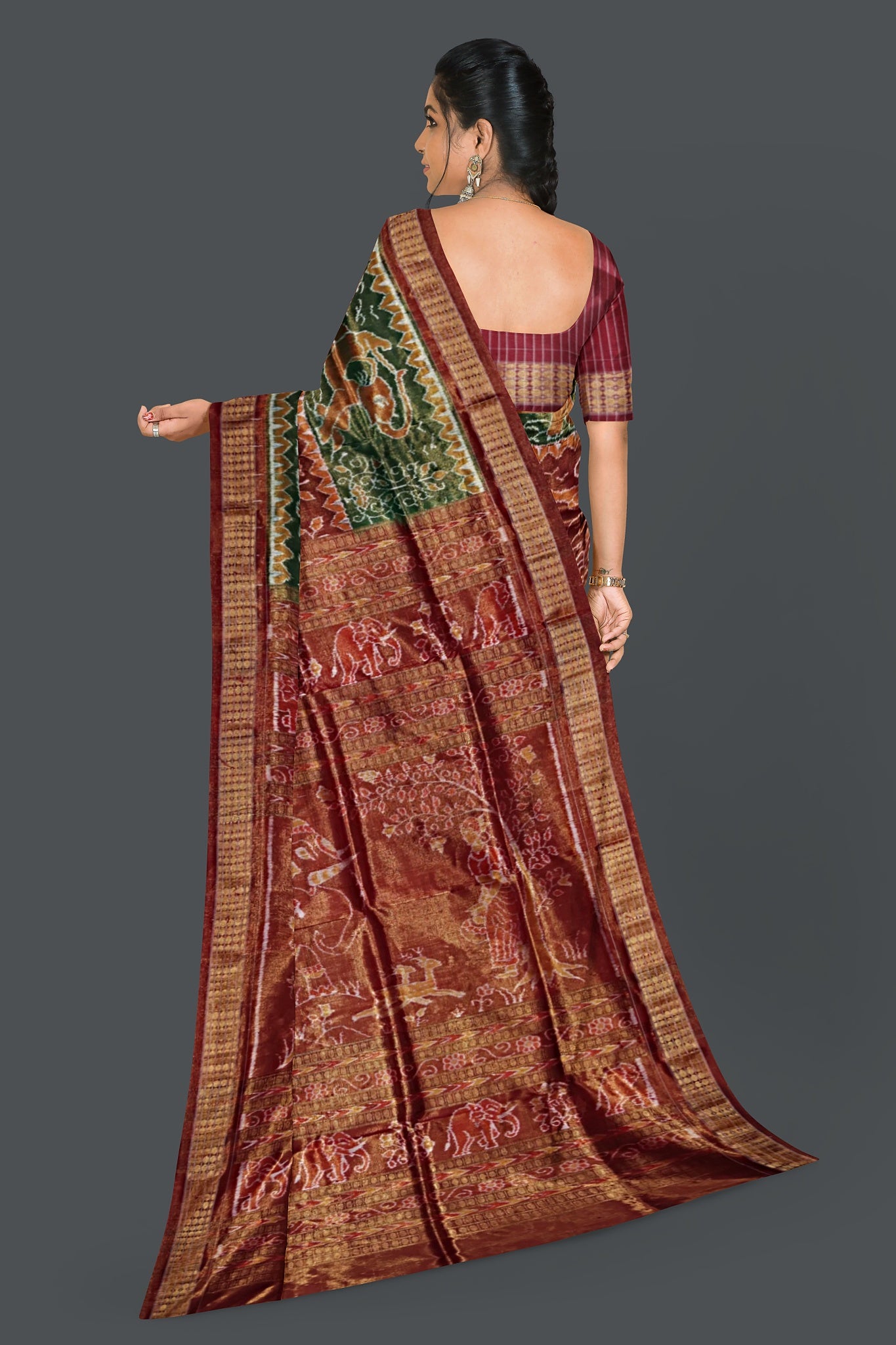 Golden Brown Body Bandha Tissue Saree