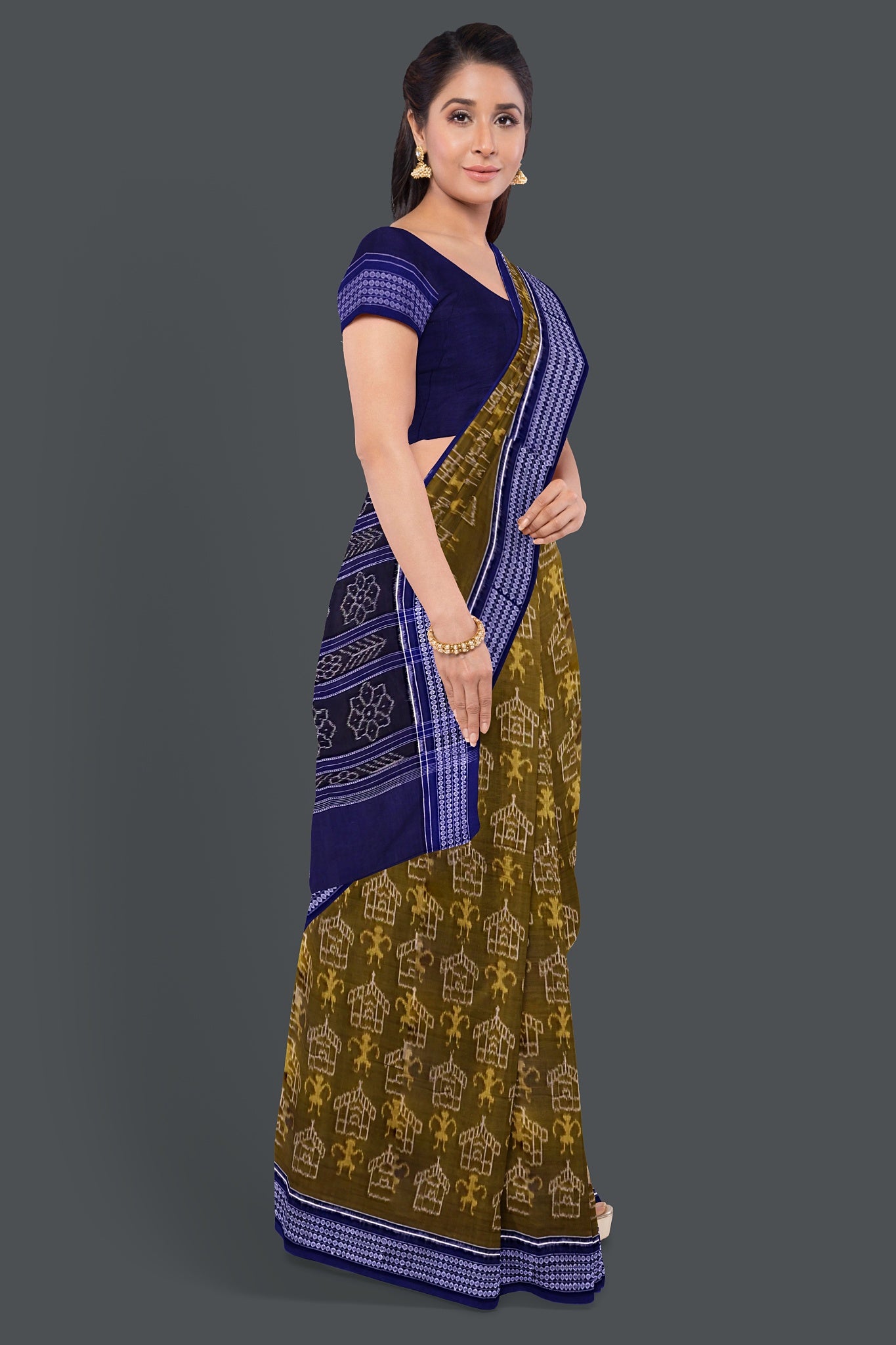Olive Teracota Bandha Saree