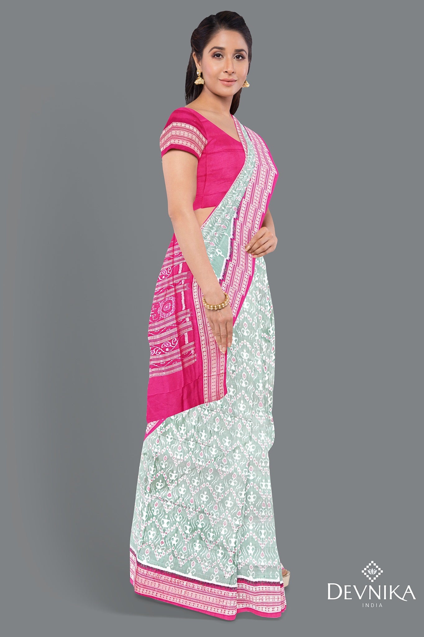 Light Green Teracota Bandha Saree