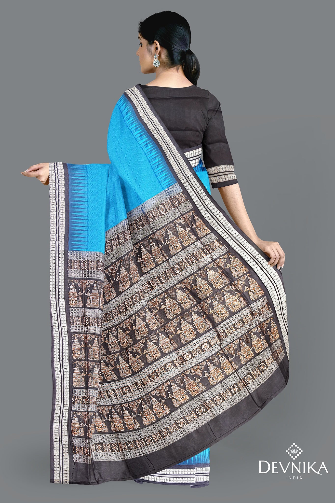 Royal Blue Bomkai Butti Saree