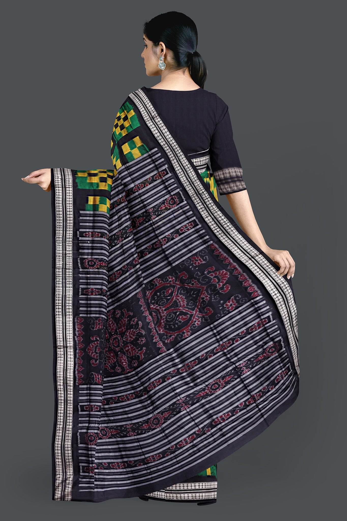 Black Self Border Body Pasapalli Saree