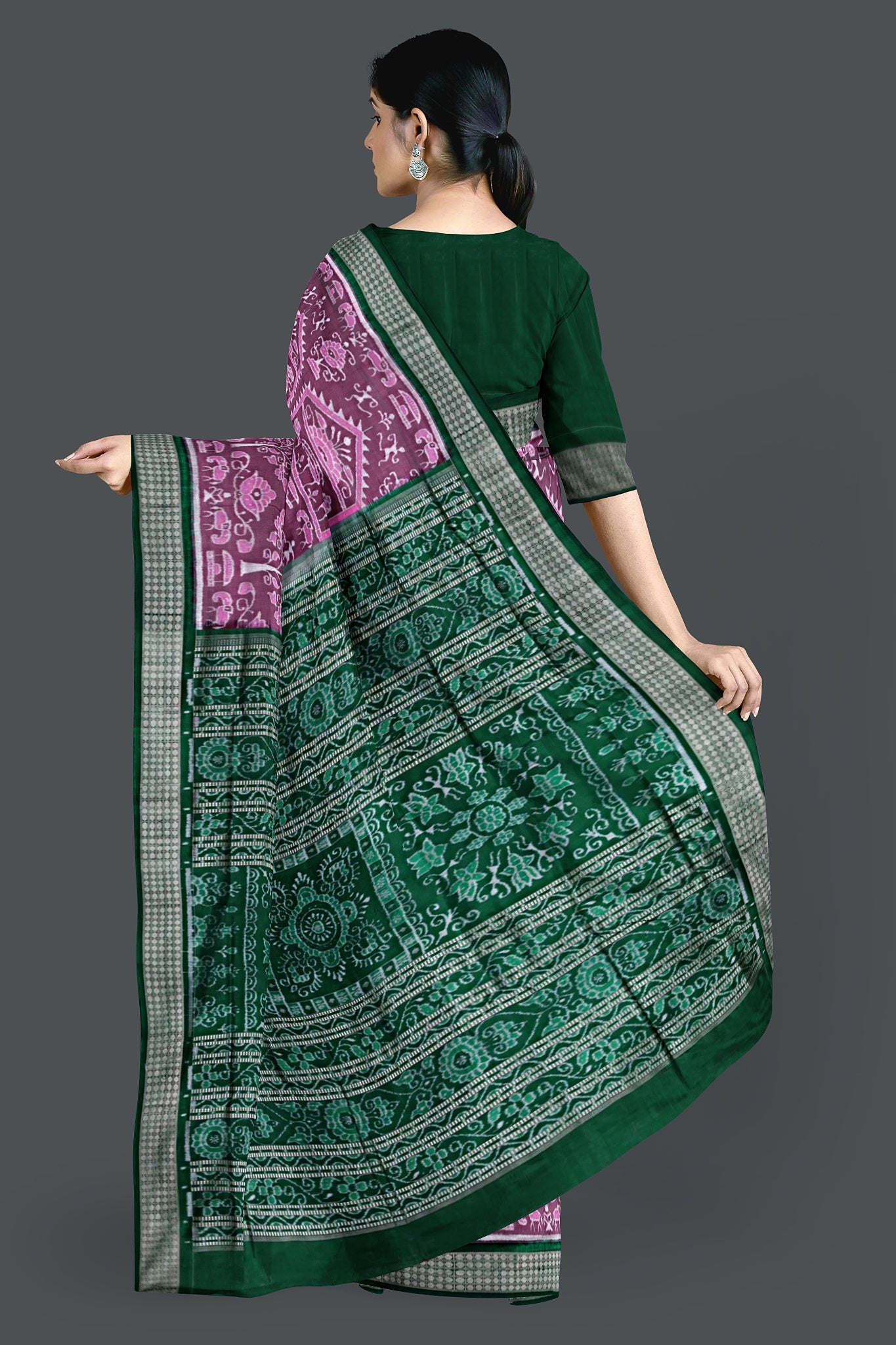 Lavender Blue Teracota Bandha Saree