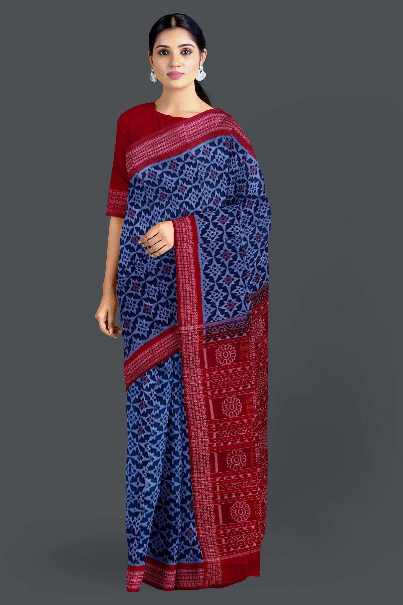 Blue Paper Bandha Saree