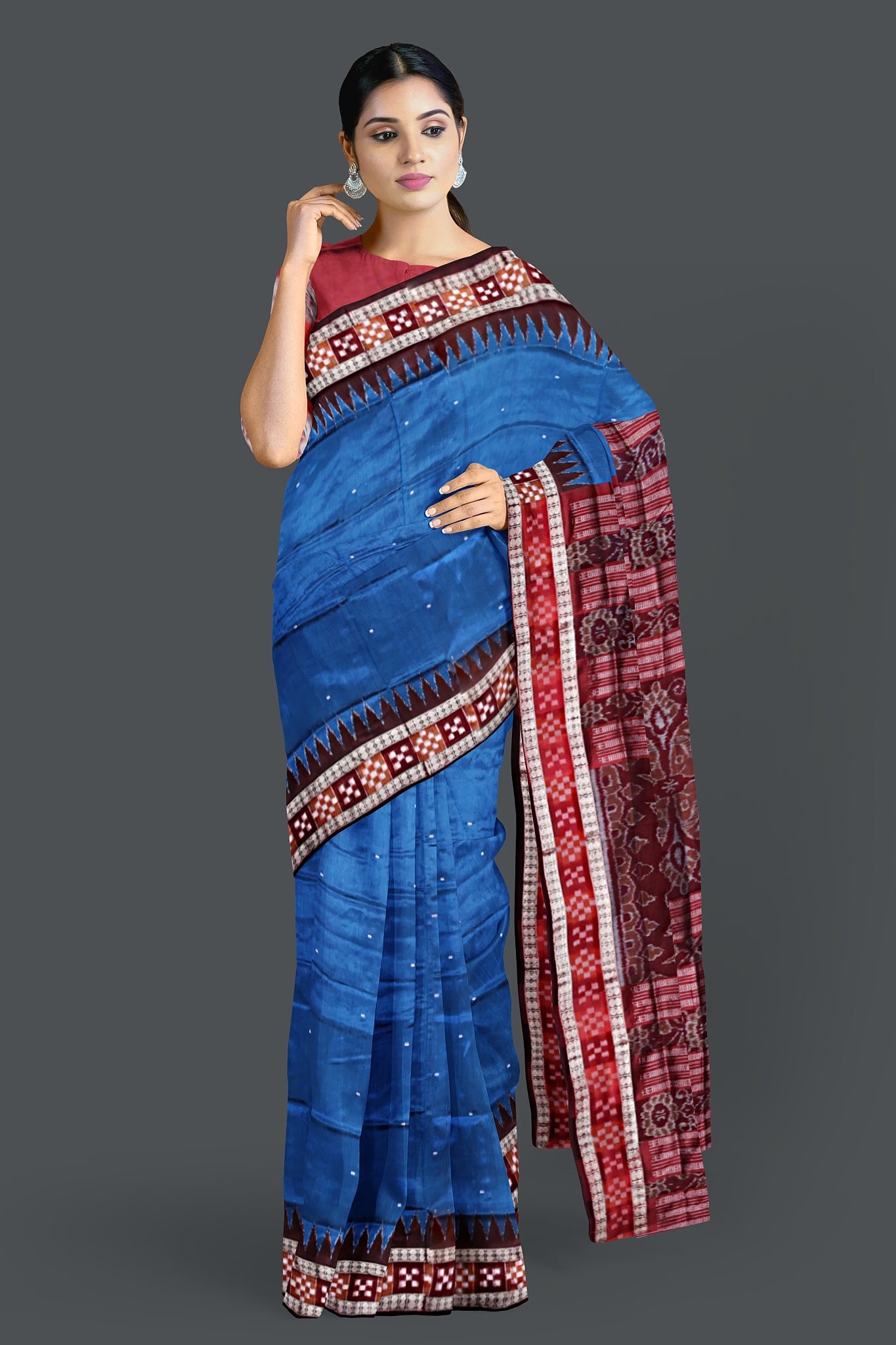 Royal Blue Border Pasapalli Bomkai Saree