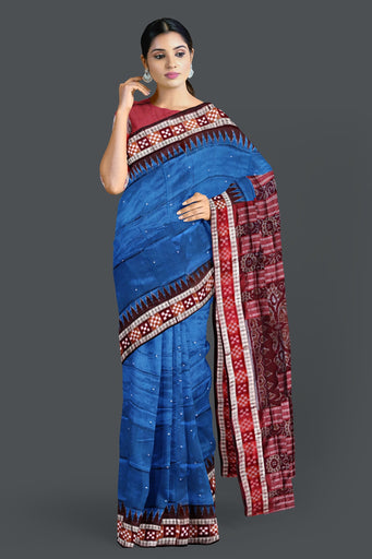 Royal Blue Border Pasapalli Bomkai Saree