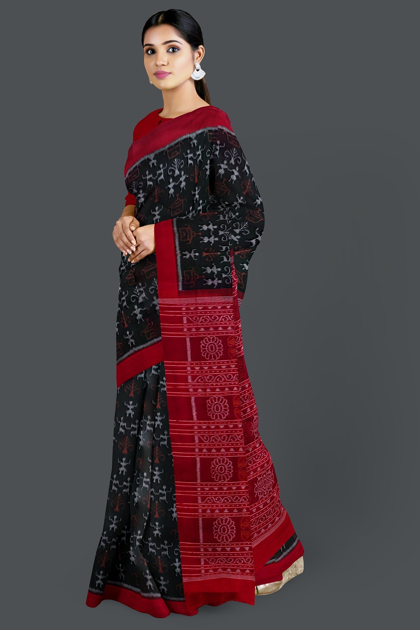 Dark Olive Teracota Bandha Saree