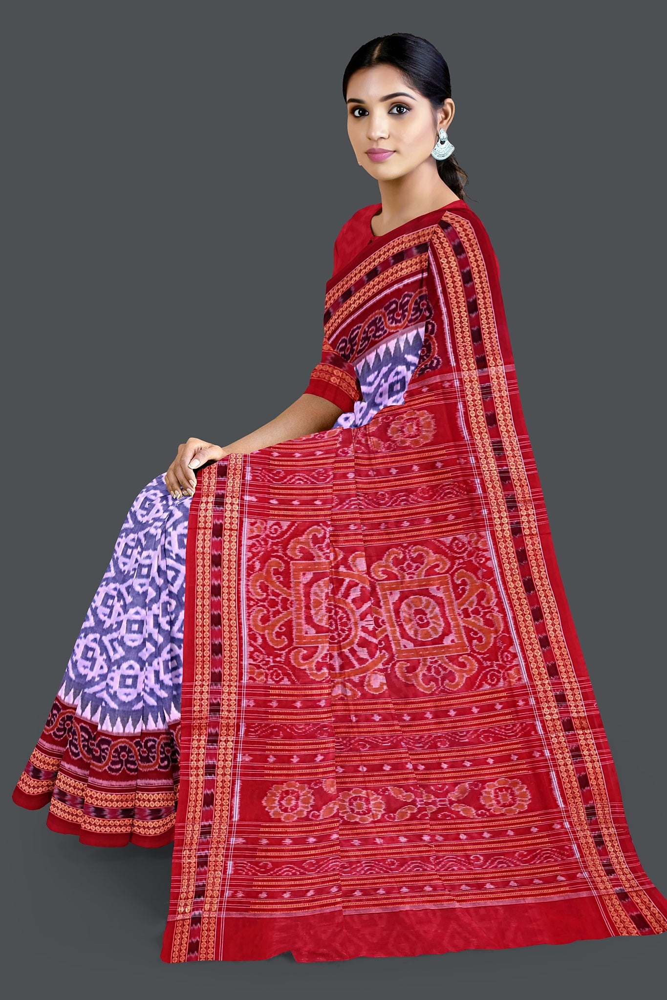 Purple And Lavender Big Border Bandha Saree