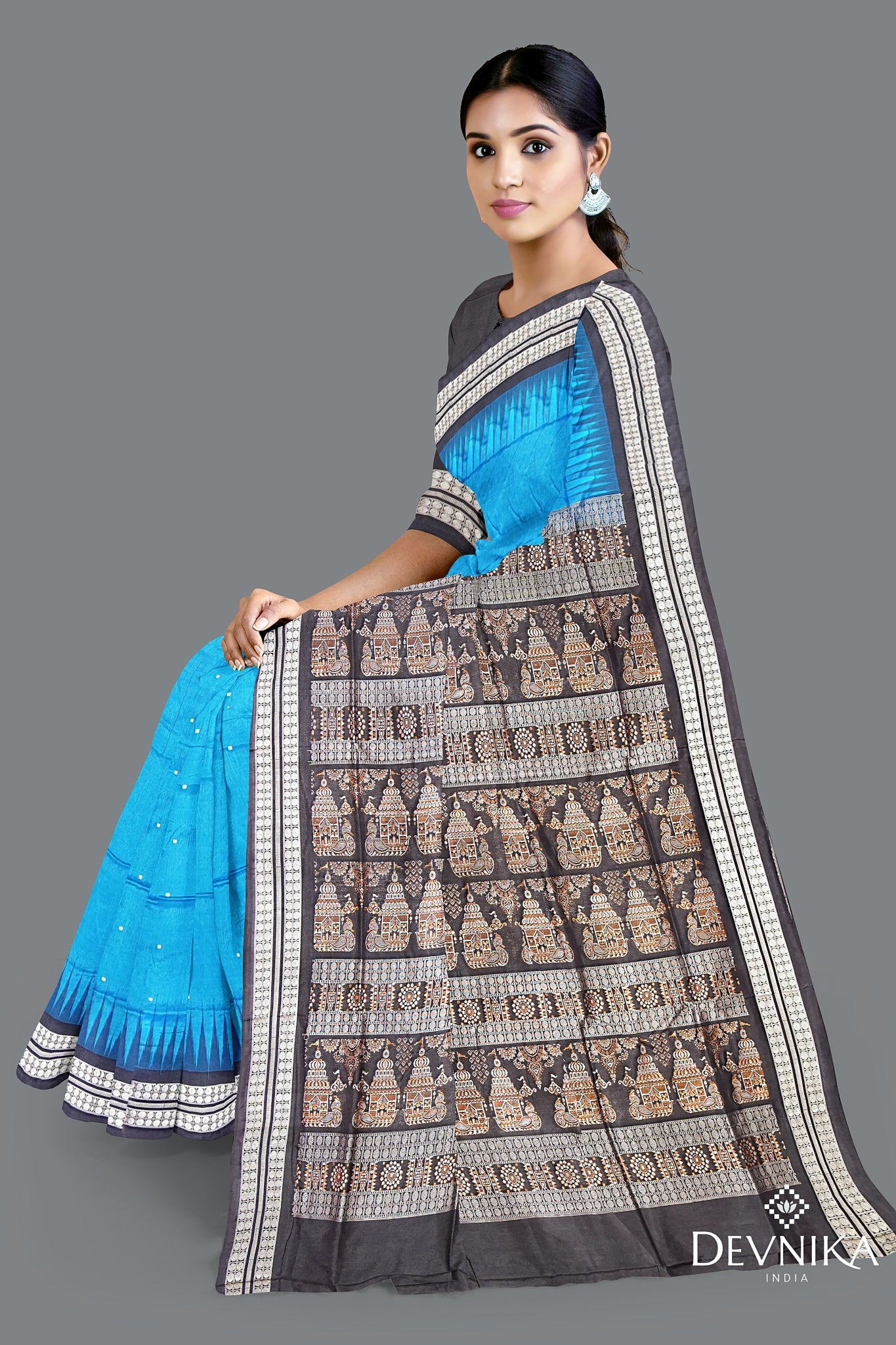 Royal Blue Bomkai Butti Saree