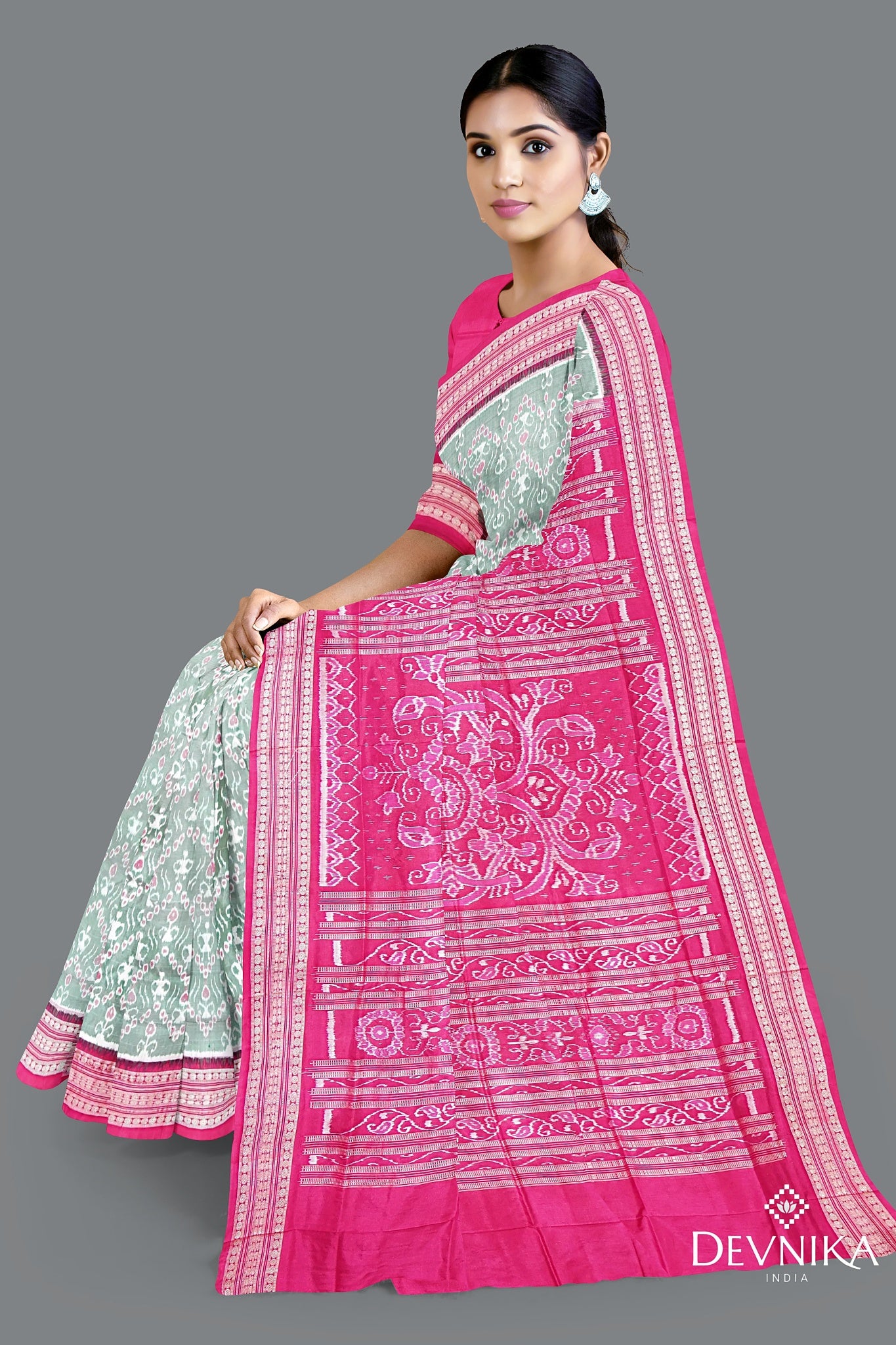 Light Green Teracota Bandha Saree