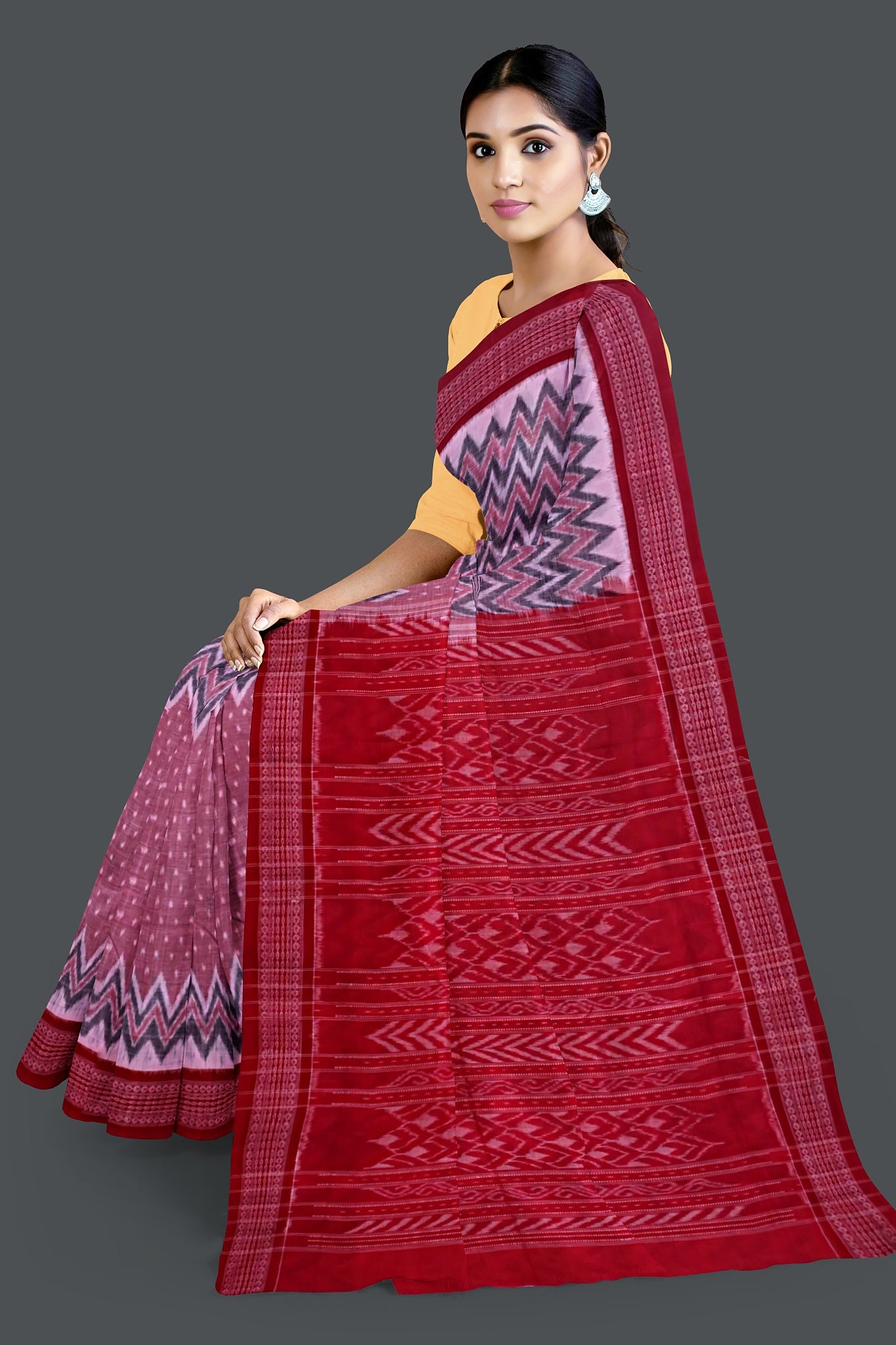 Dusty Rose Kargil Bandha Saree