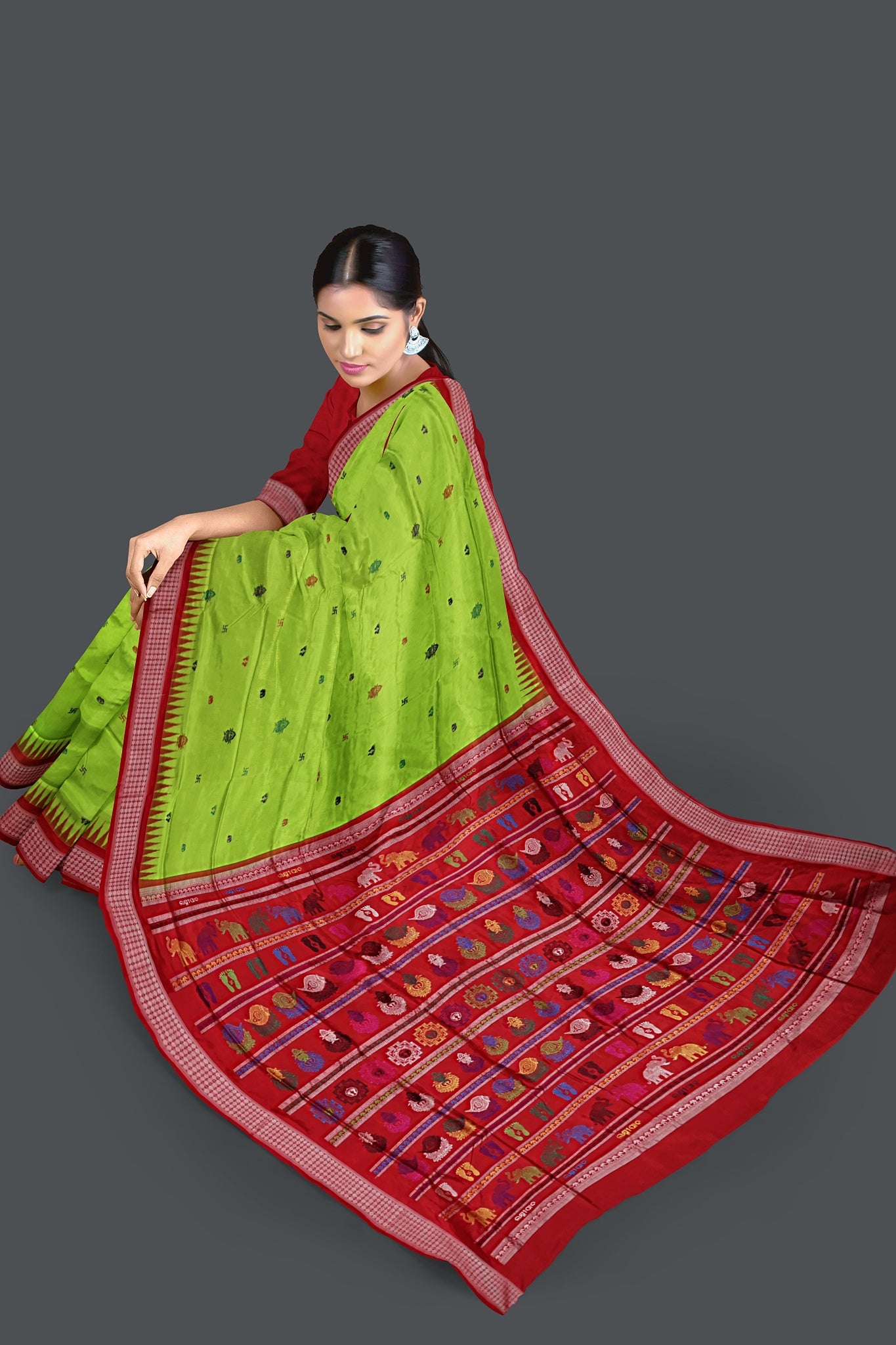 Fresh Green Maha Laxmi Saree