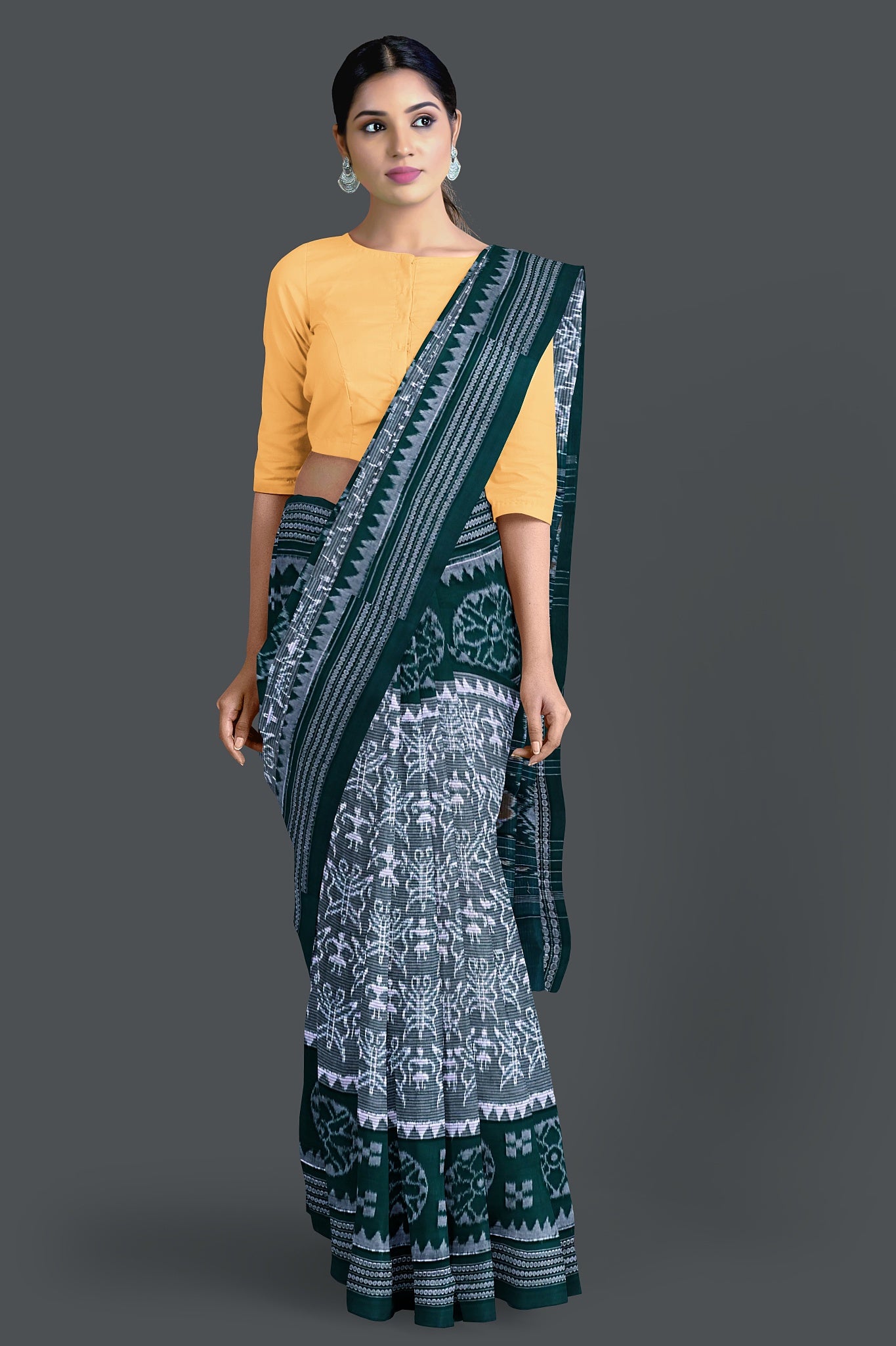 Light Sea Green Body Bandha Saree(With Out Blouse)