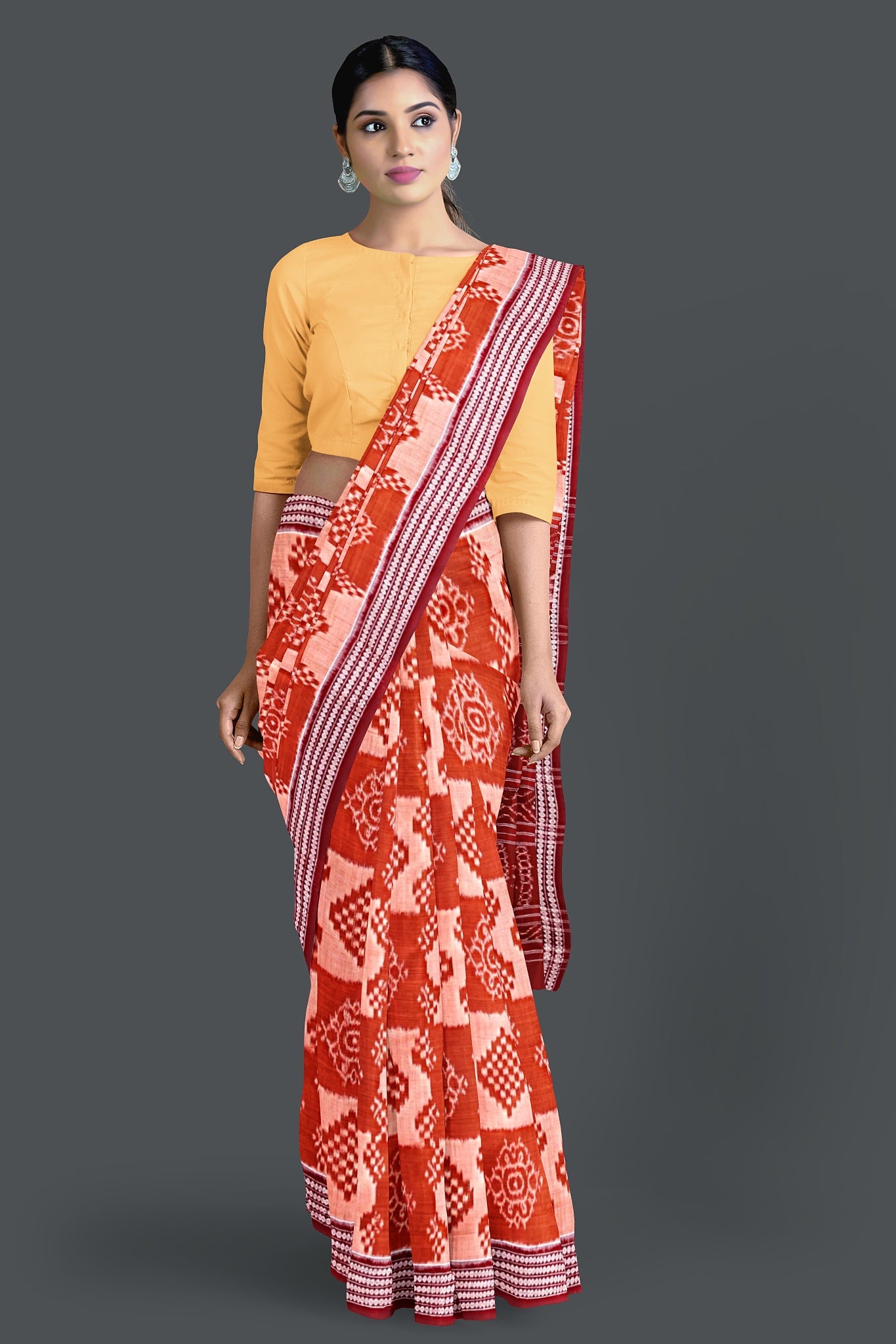 Brown Body Bandha Saree(With Out Blouse)