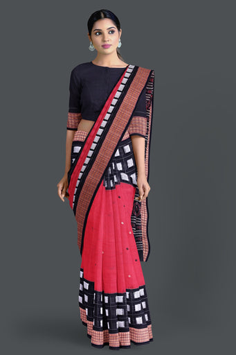 Red Border Pasapalli Saree