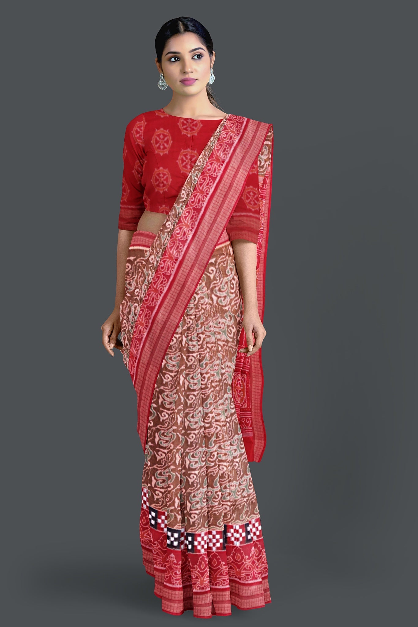 Light Brown Border Pasapalli Saree