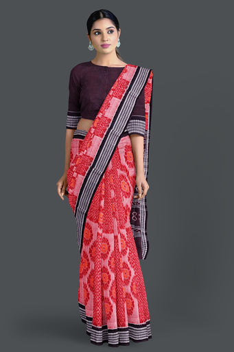 Red And Yellow Body Bandha Saree