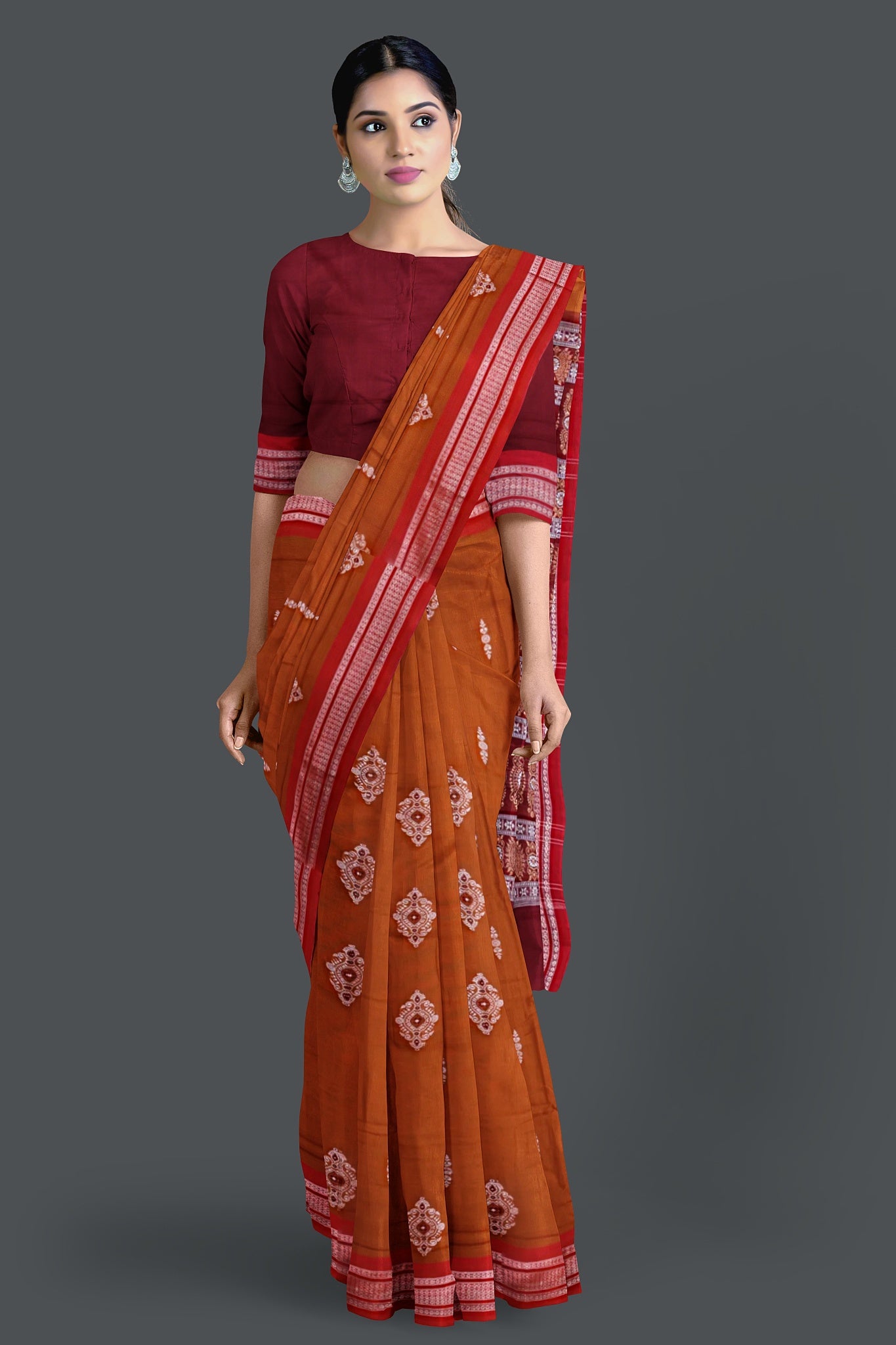 Bronze Bomkai Saree
