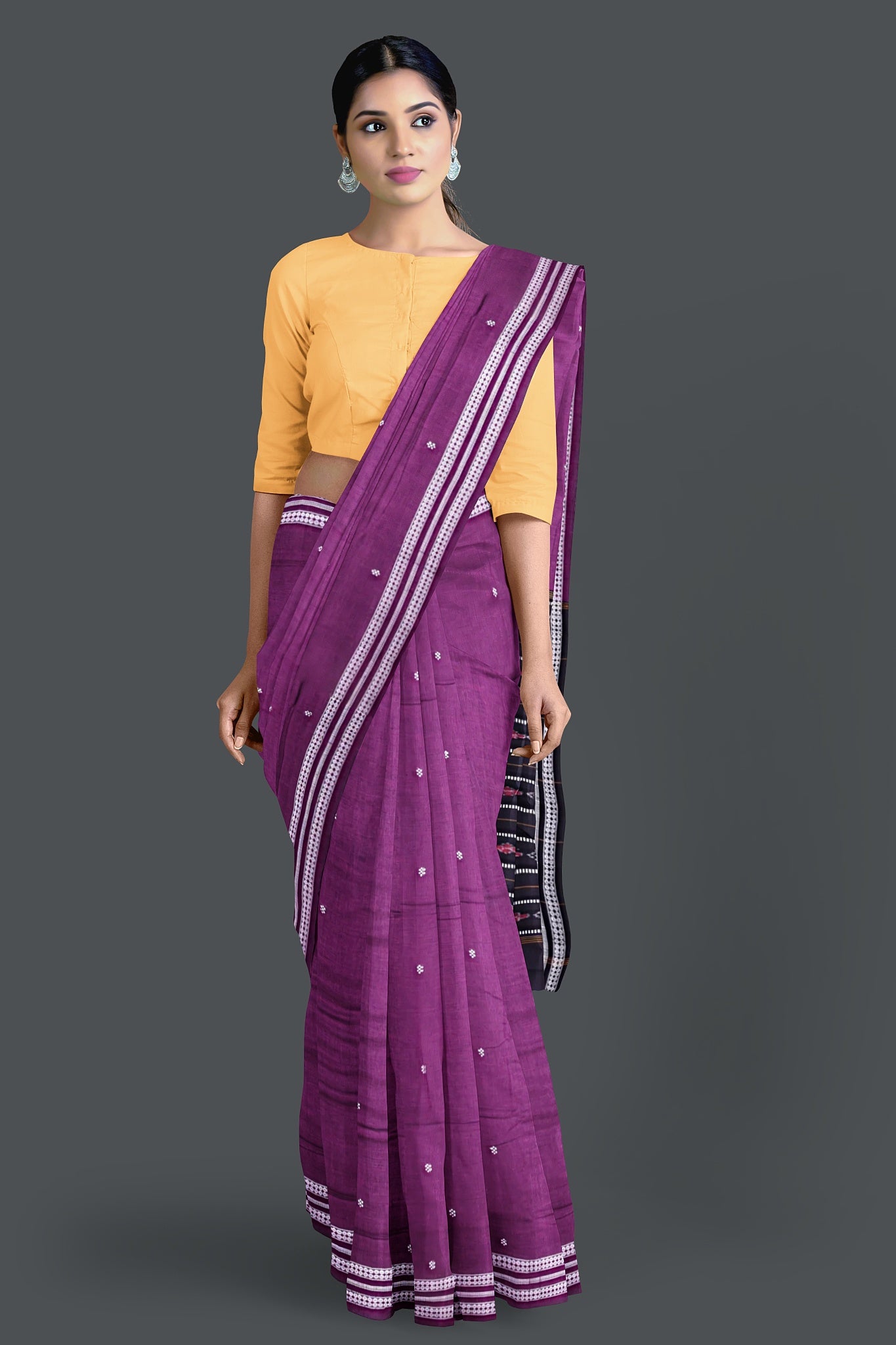Purple Bomkai Butti Saree