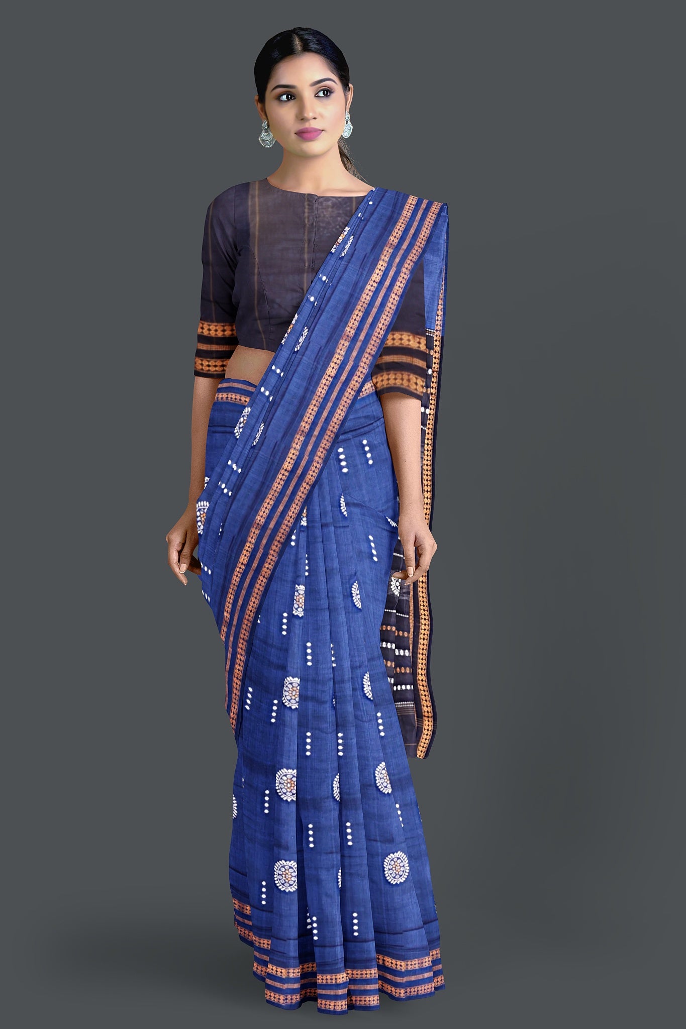 Navy Blue Padam Bomaki Saree
