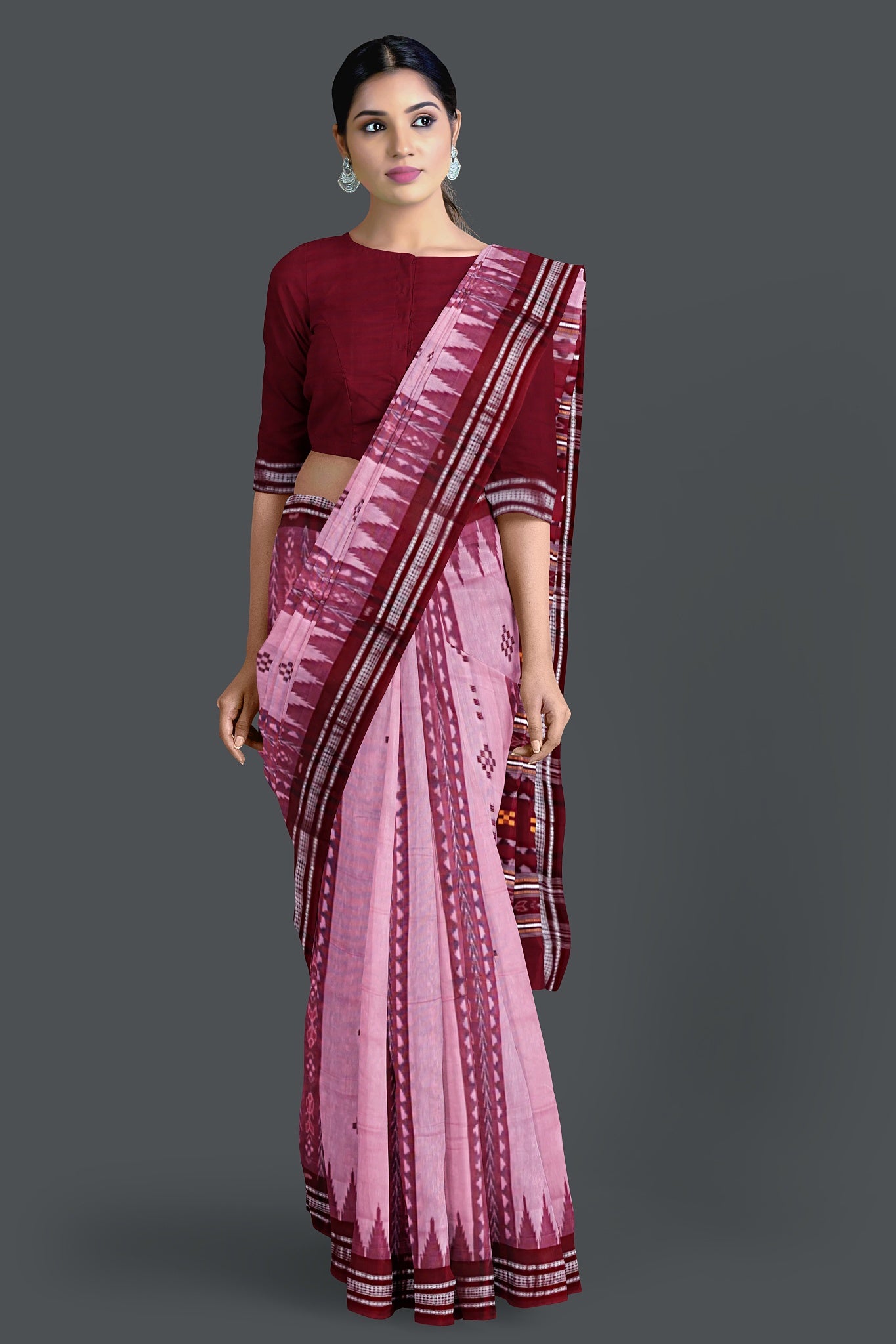 Hot Pink And Dark Violet Body Bandha Saree