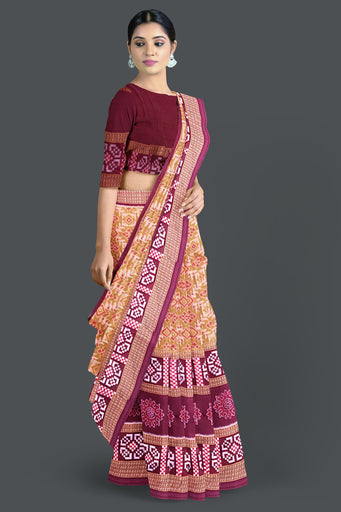 Dark Mustard Bandha Pasapalli Saree