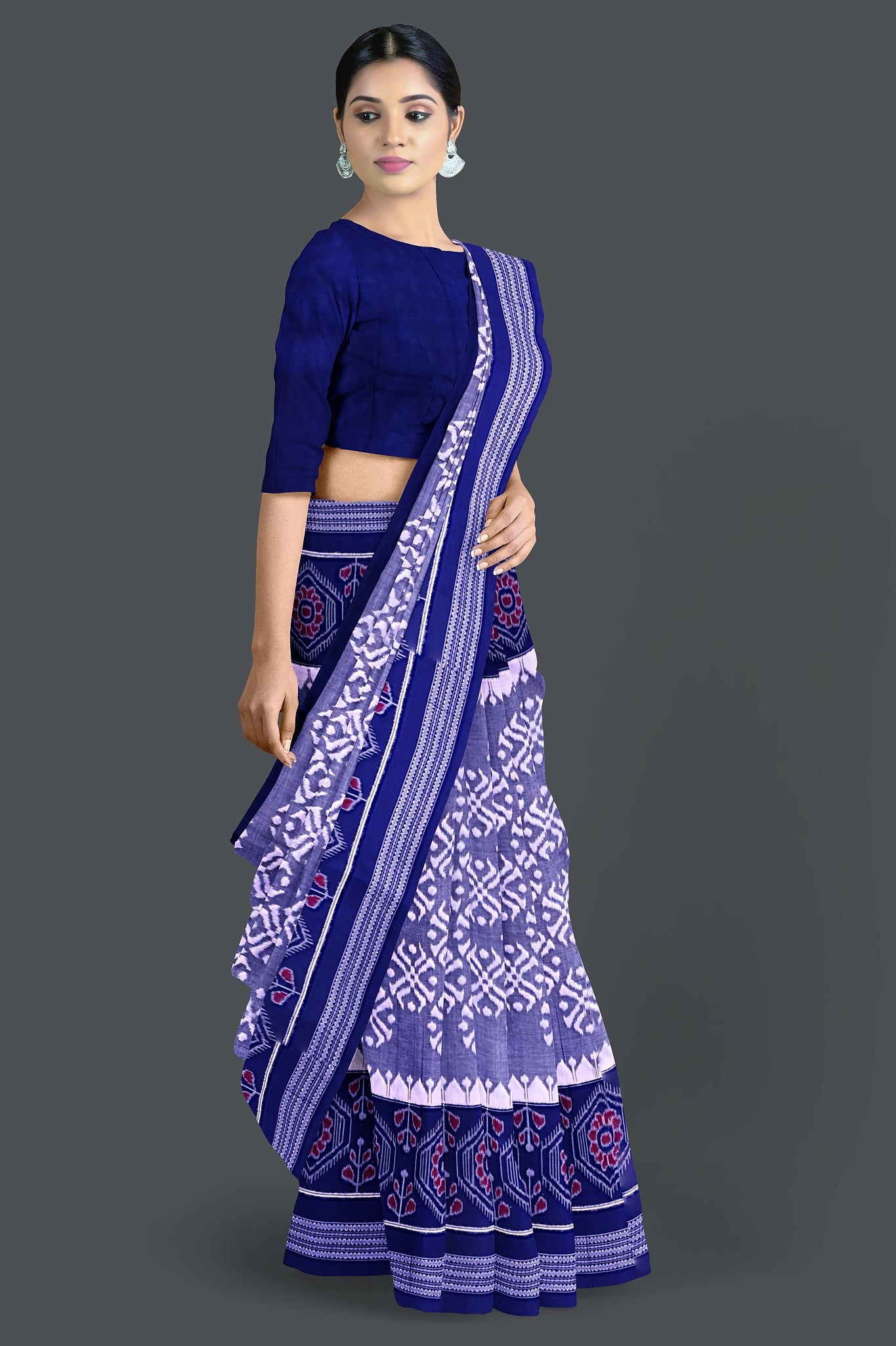 Light Steel Blue Body Bandha Saree(With Out Blouse)