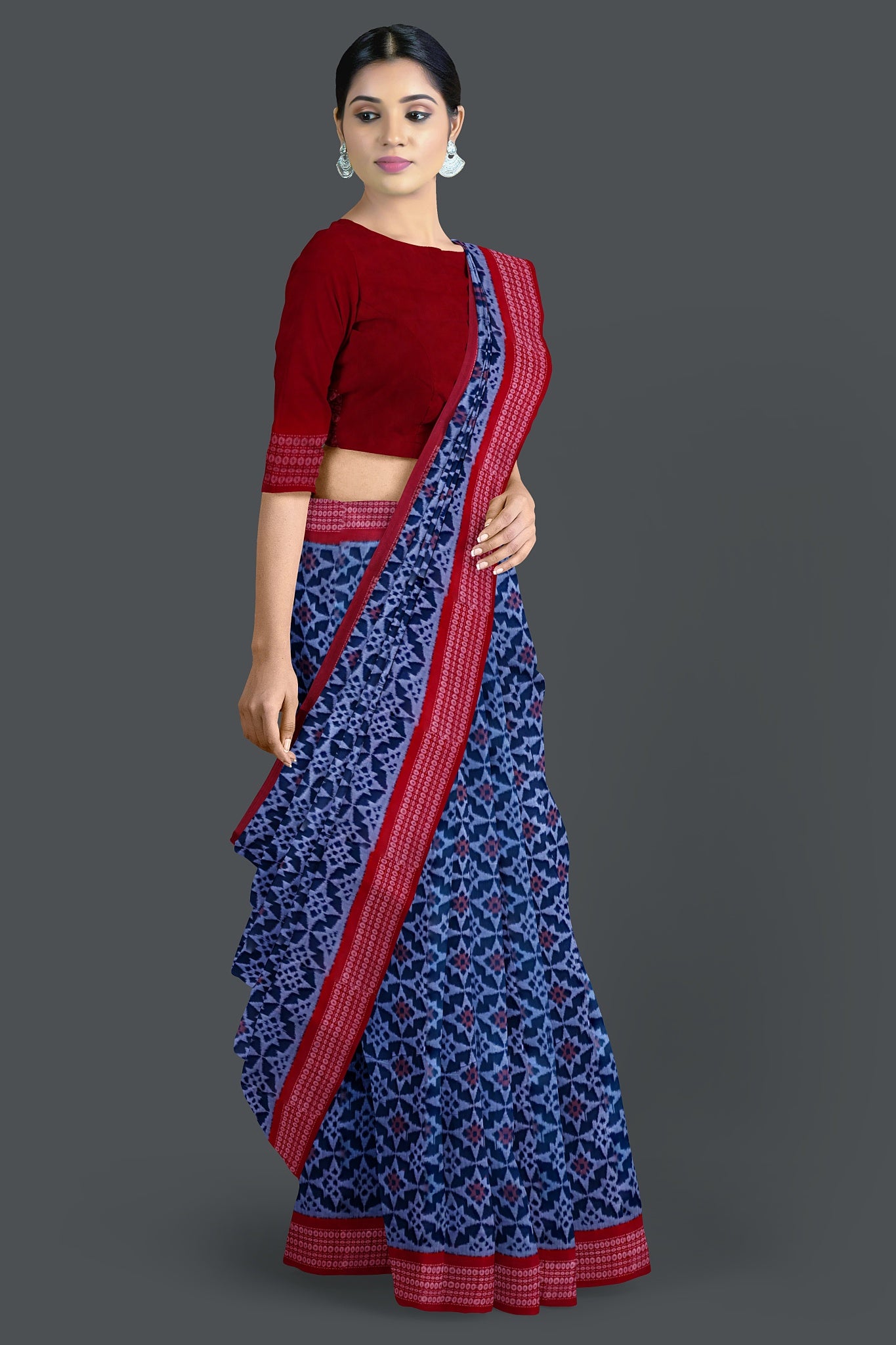 Blue Paper Bandha Saree