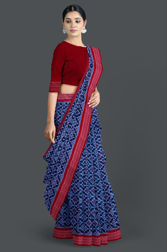 Blue Paper Bandha Saree