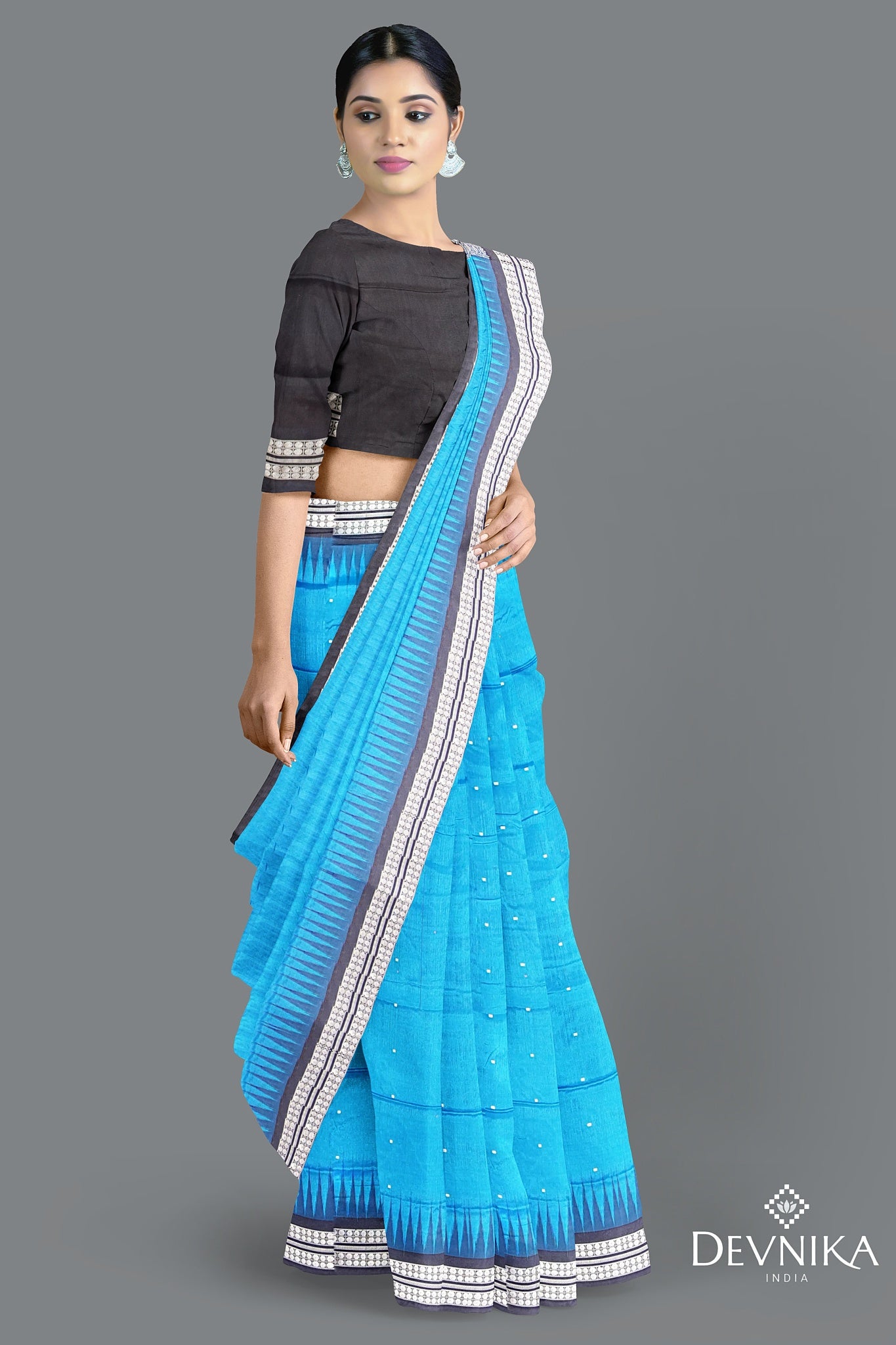 Royal Blue Bomkai Butti Saree