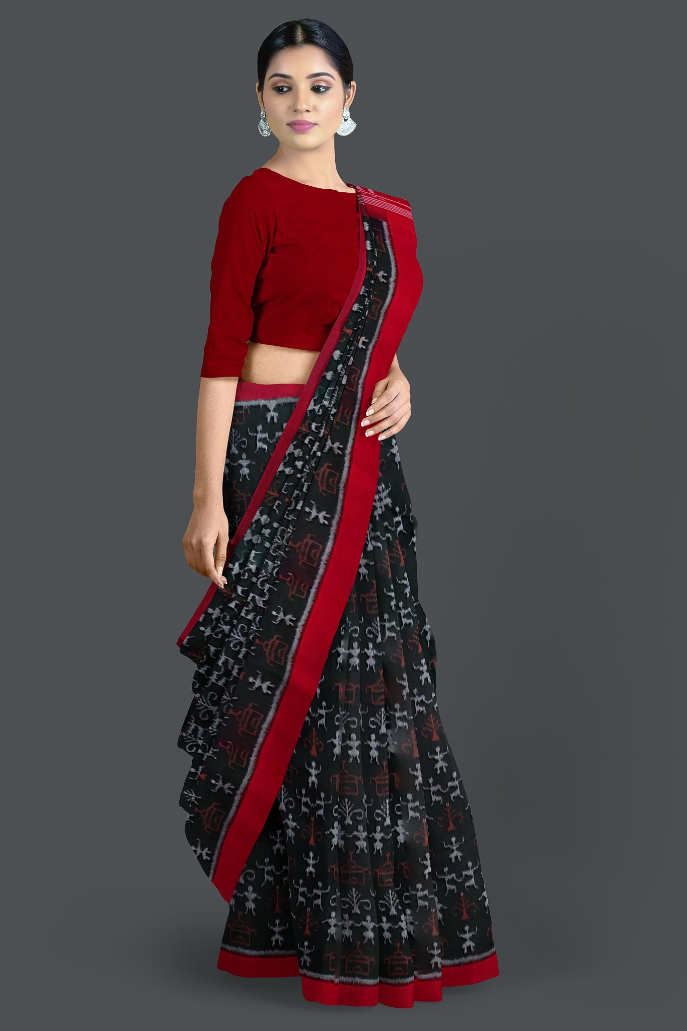 Dark Olive Teracota Bandha Saree