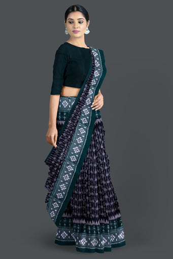 Dark Blue Teracota Bandha Saree