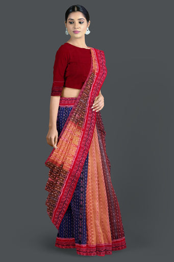 Brown Pancha Mukhi Bandha Saree