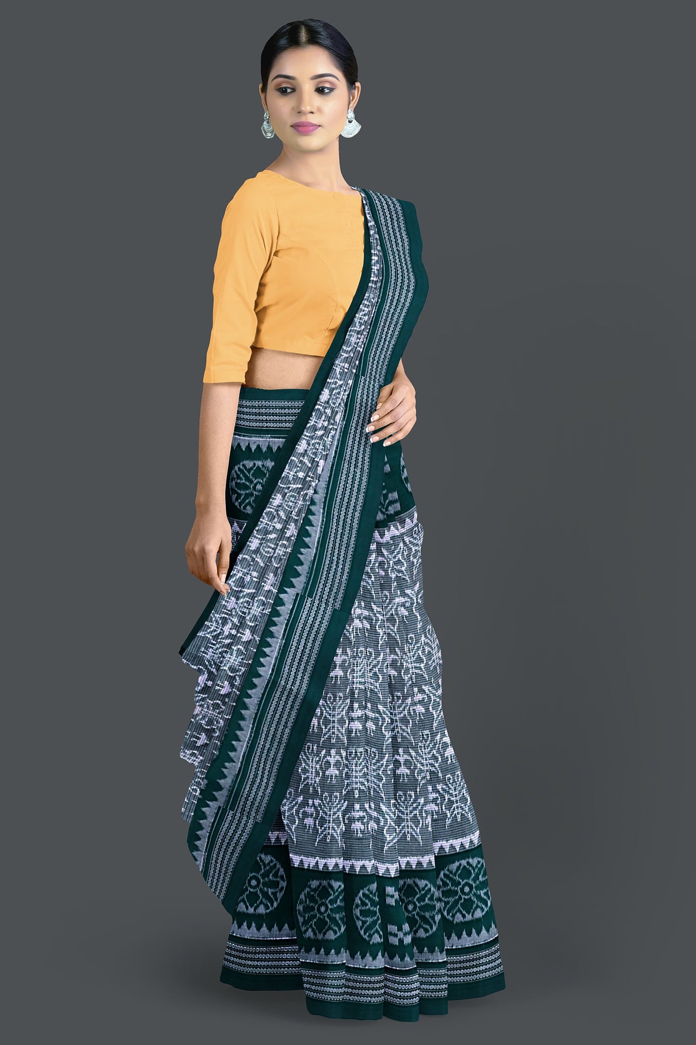 Light Sea Green Body Bandha Saree(With Out Blouse)