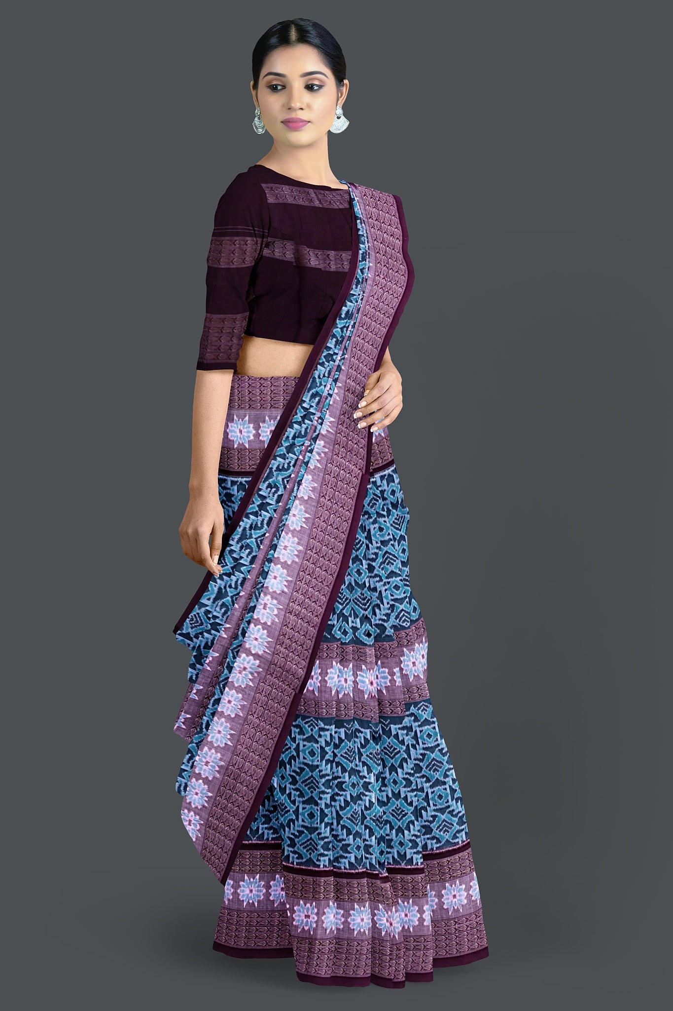 Light Green Big Border Bandha Saree