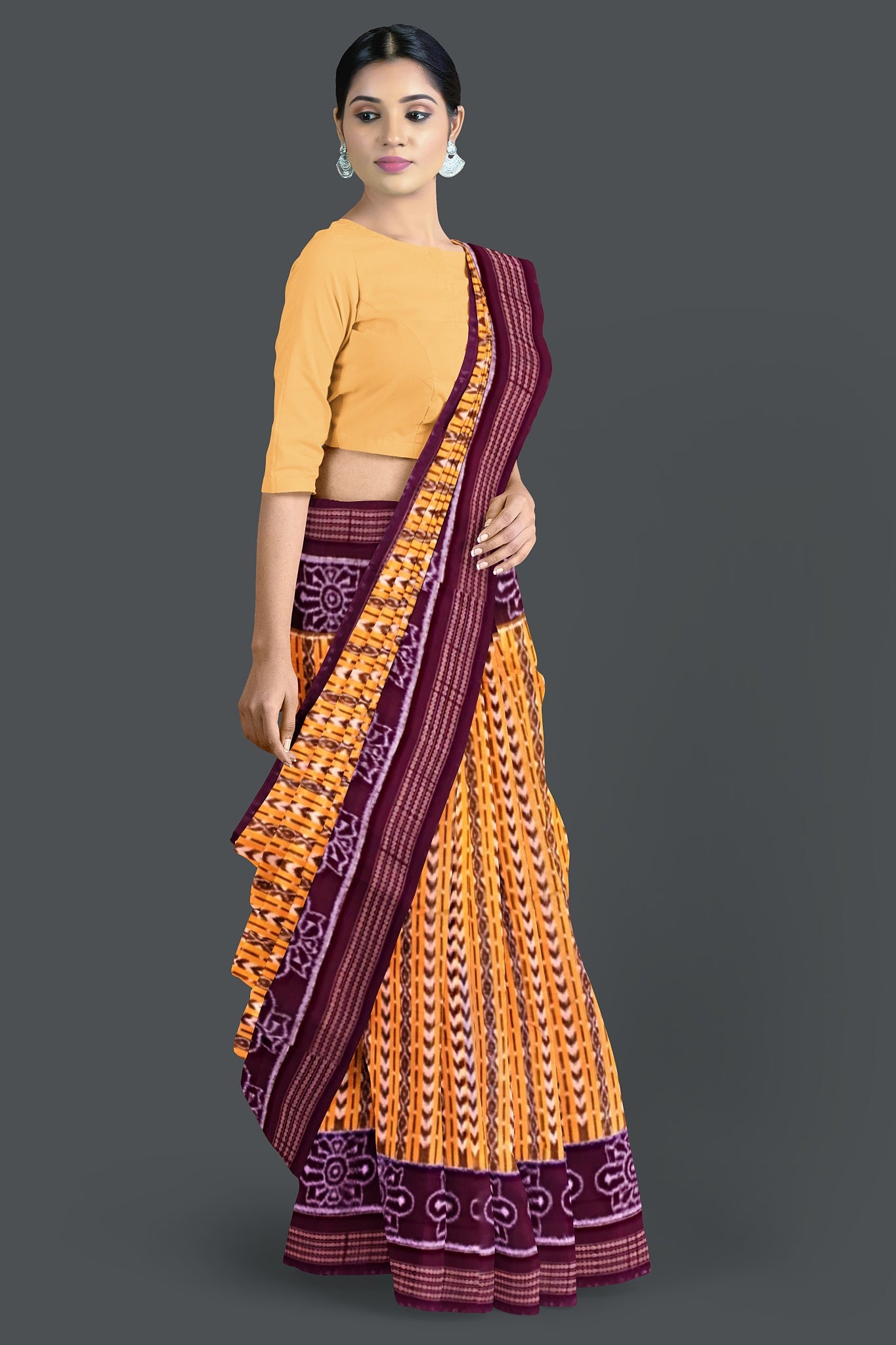 Golden Yellow Body Bandha Saree(With Out Blouse)