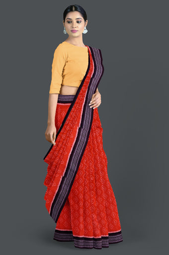 Dark Orange Body Bandha Saree(With Out Blouse)