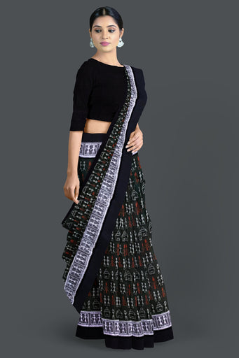 Dark Olive Green Teracota Bandha Saree