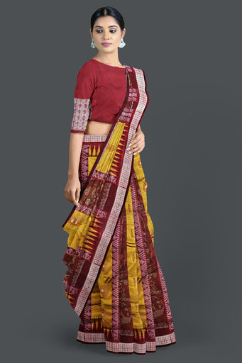 Golden Bomkai Body Bandha Saree